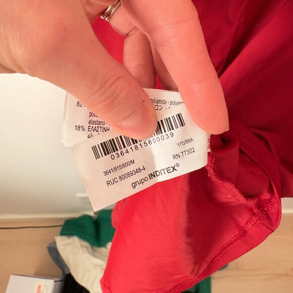 Zara Polyamide Midi Dress Red Size Medium - Picture 10 of 10